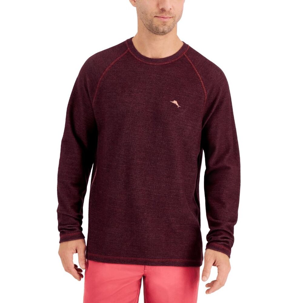 Tommy Bahama Men's Bayview Logo Knit Crewneck Sweater - Cherry Stone S